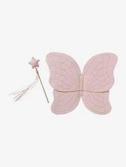 Coupon 😍 Butterfly Wings in Cotton Gauze + Magic Wand - pink, Toys 🎁