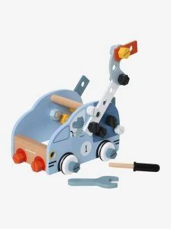 Cheapest 🌟 Car to Assemble & Mend in FSC® Wood - grey light solid with design, Toys 👍