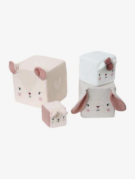 Budget ⭐ Fabric Cubes, Barn - beige medium solid with decor, Toys 😉 - Image 4