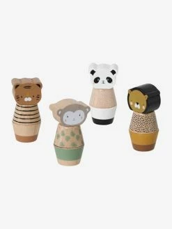 Budget ✨ Screw-On Animals Game - Wood FSC® Certified - beige dark solid with design, Toys 🎁