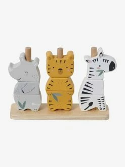 Best deal ๐คฉ Stackable Jungle Animals in FSCยฎ Wood - beige medium solid with decor, Toys ๐ฅ