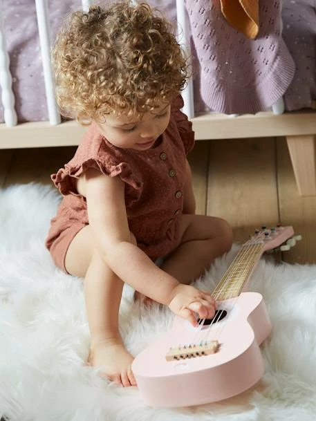 Discount 🔔 Wooden Guitar - FSC® Certified - pink medium solid with desig, Toys 👍 - Image 3
