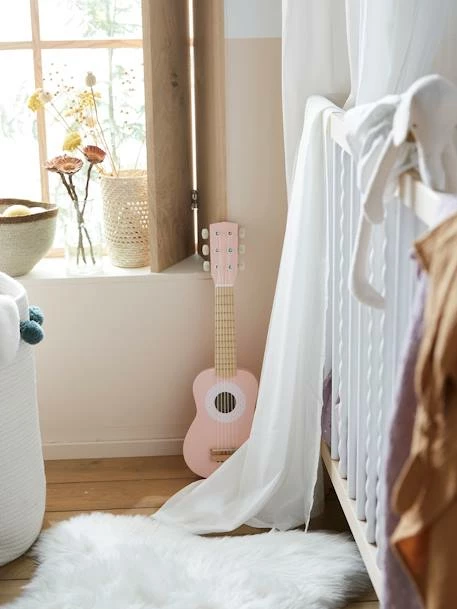 Discount 🔔 Wooden Guitar - FSC® Certified - pink medium solid with desig, Toys 👍 - Image 4